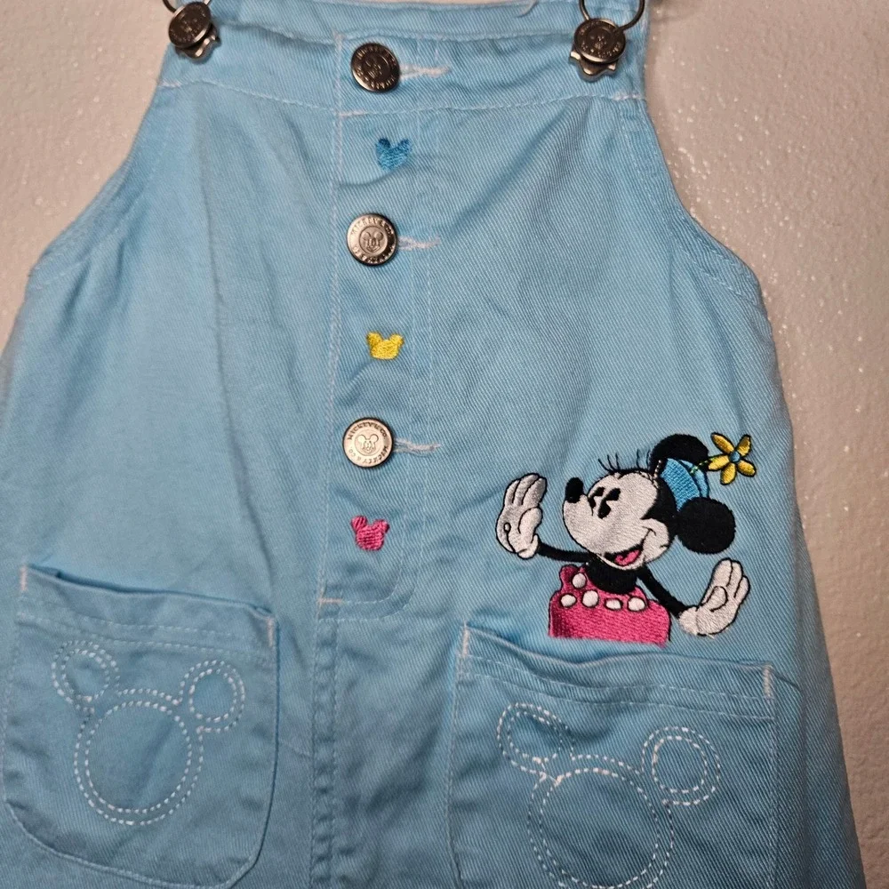 Vintage Disney Mickey & Co Minnie Mouse Blue Corduroy Jumper Dress